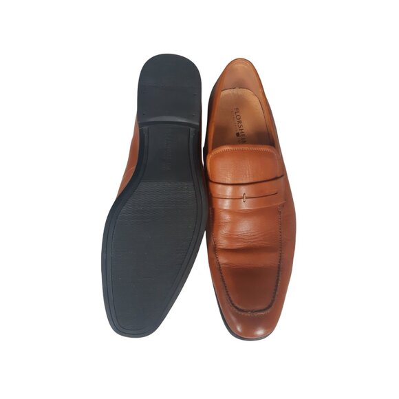 Florsheim Loafers SZ 12D Men's Tan Leather w/ Rubber Sole - Picture 5 of 14